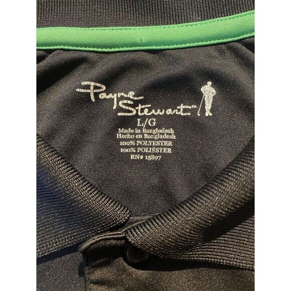 Payne Stewart Polo Shirt Mens Large Black Golf Casual Short Sleeve‎ Wicking - Picture 5 of 9